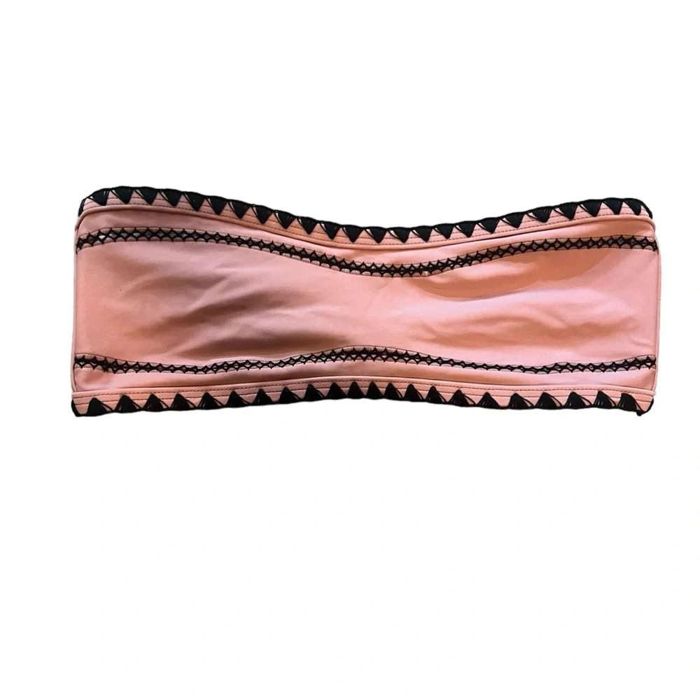SAME‎ SWIM Los Angeles The Babe Bandeau Bikini Top in Rose/Noir